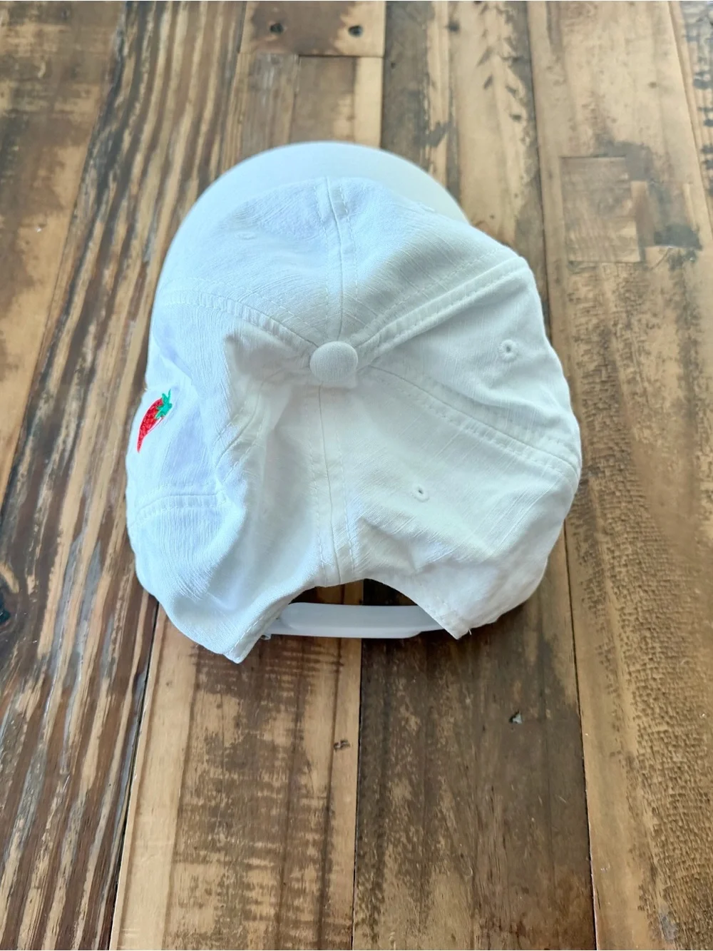 Travis Mathew Kids White Cap with Red Strawberry Patch